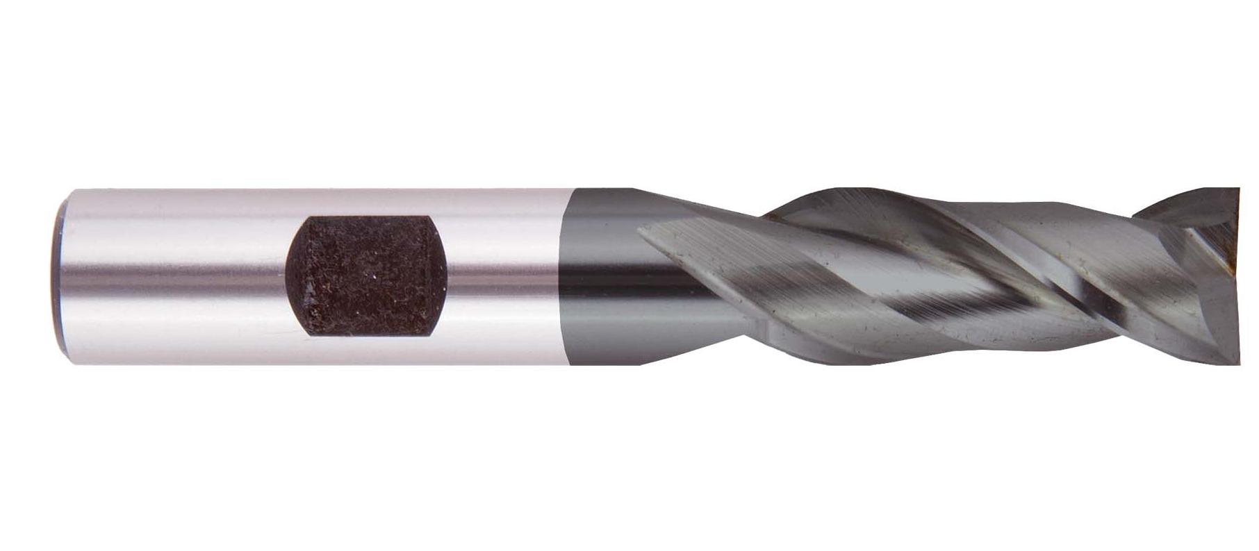 Two Flute Regular Length Single End Center Cutting HSS End Mills with AlTiN
