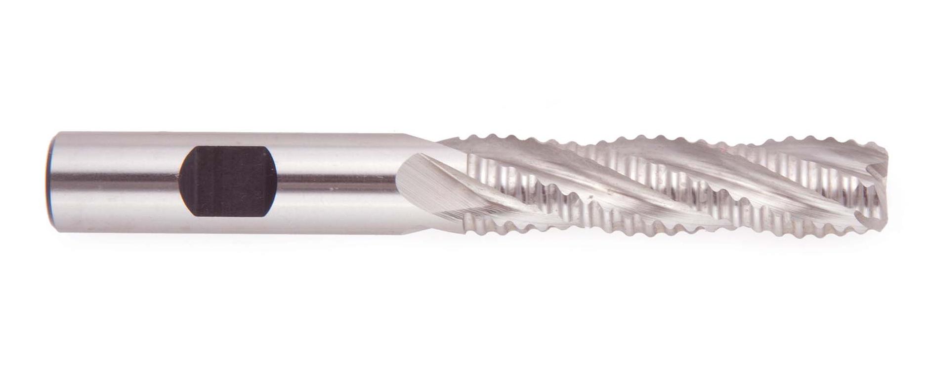 1"Shank w/Flat 2"LOC 1" 5FL Non-Center Cutting Fine Tooth Cobalt Rougher 