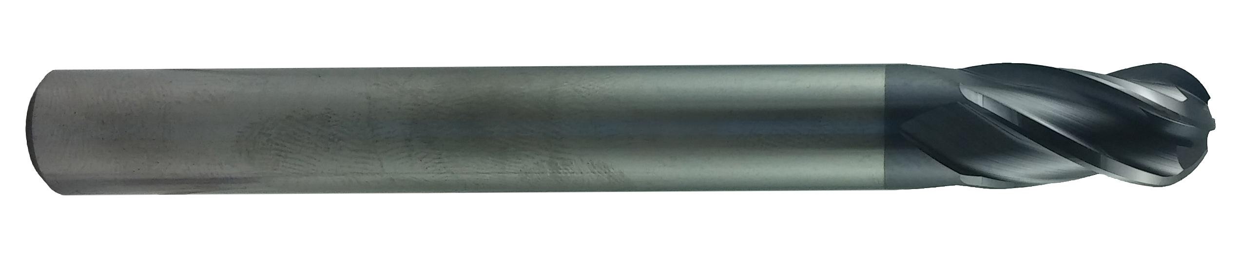 30° Helix Angle .0450 Single End Ball Carbide End Mill AlTiN Coated .0680 Flute Length 1.5000 OAL RedLine Tools 4 Flute RE26345 